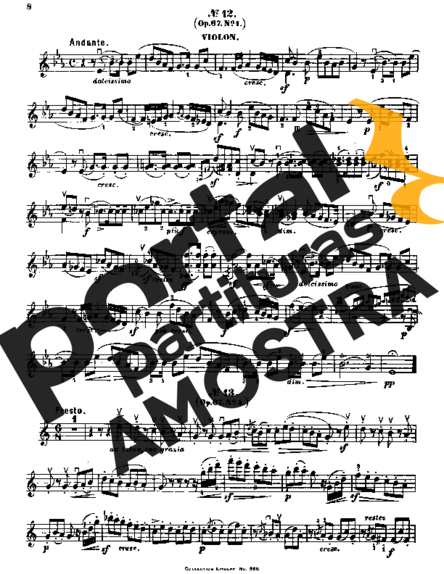 Felix Mendelssohn Song Without Words Op 67 No 4 partitura para Violino