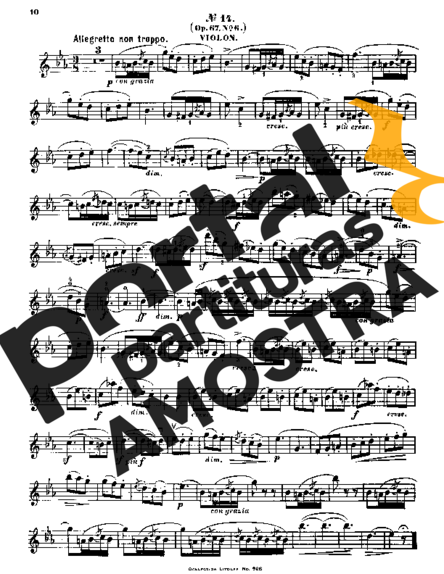 Felix Mendelssohn Song Without Words Op 67 No 6 partitura para Violino