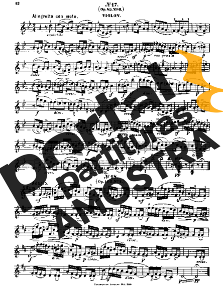 Felix Mendelssohn Song Without Words Op 85 No 6 partitura para Violino