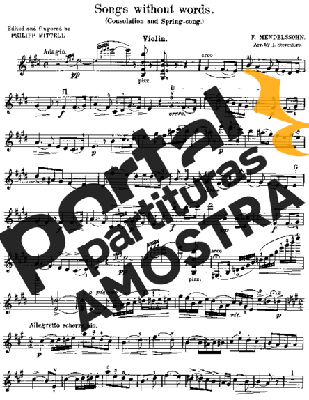 Felix Mendelssohn Spring Song 2 partitura para Violino
