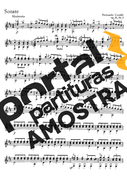 Ferdinando Carulli Sonate Op 21 Nr 2 partitura para Violão