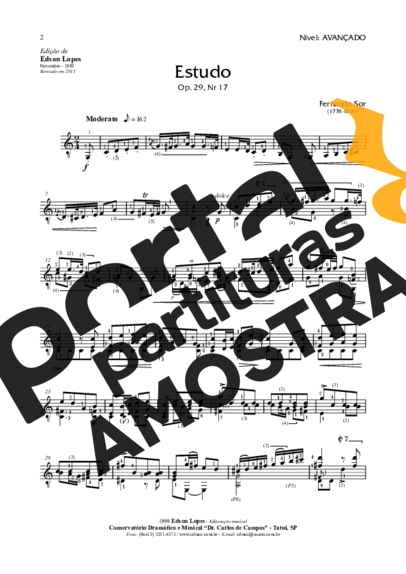Fernando Sor  partitura para Violão