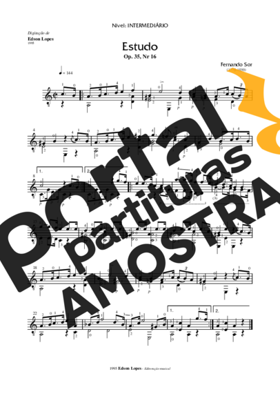 Fernando Sor  partitura para Violão