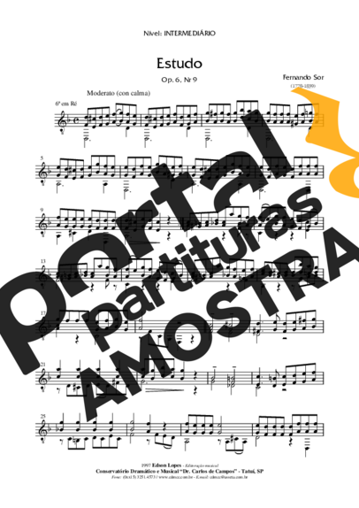 Fernando Sor  partitura para Violão
