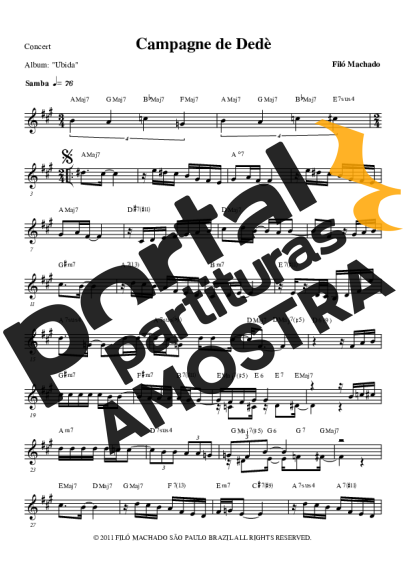 Filó Machado Campagne De Dedè partitura para Gaita