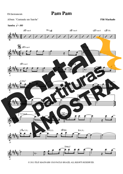 Filó Machado Pam Pam partitura para Saxofone Alto (Eb)