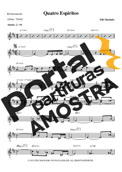 Filó Machado  partitura para Saxofone Tenor Soprano (Bb)