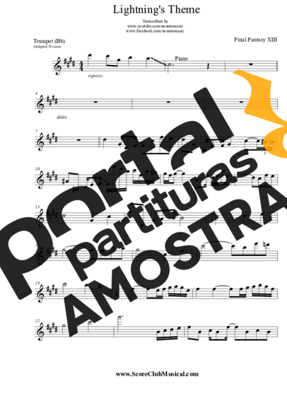 Final Fantasy XIII  partitura para Trompete