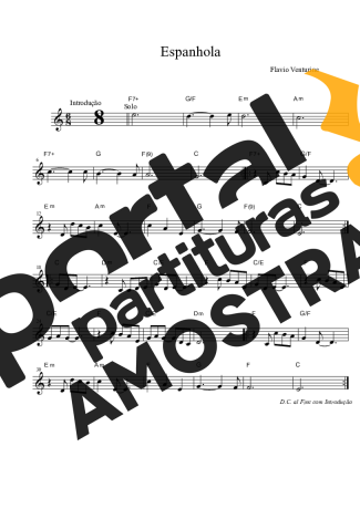 Flavio Venturine Espanhola partitura para Clarinete (Bb)