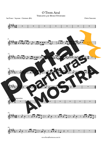 Flavio Venturine  partitura para Saxofone Tenor Soprano (Bb)