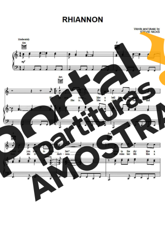 Fleetwood Mac Rhiannon partitura para Piano