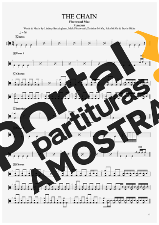 Fleetwood Mac The Chain partitura para Bateria
