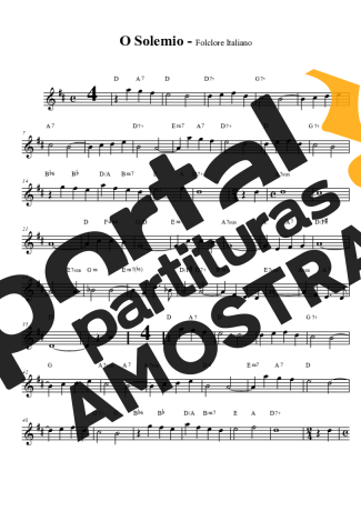 Folclore Italiano O Sole Mio partitura para Clarinete (Bb)