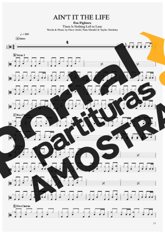 Foo Fighters  partitura para Bateria
