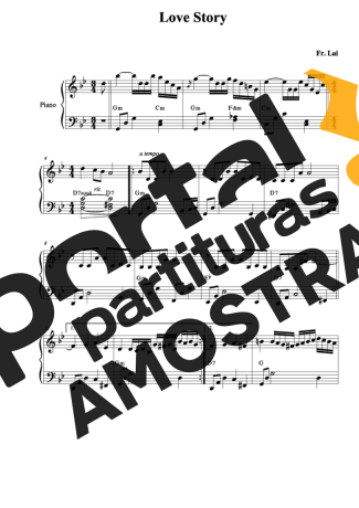 Francis Lai Love Story partitura para Piano