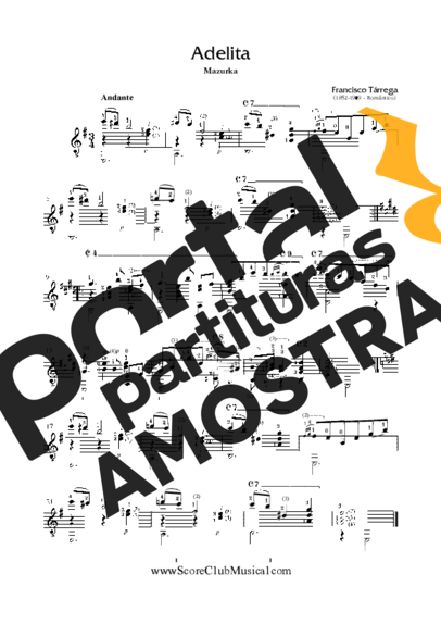 Francisco Tárrega Adelita partitura para Violão