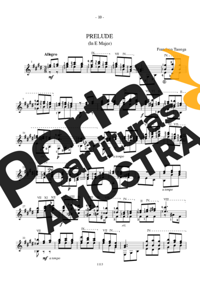 Francisco Tárrega  partitura para Violão