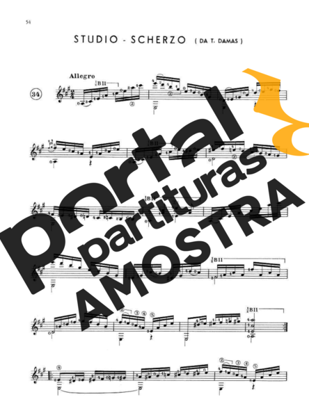 Francisco Tárrega Studio Scherzo partitura para Violão