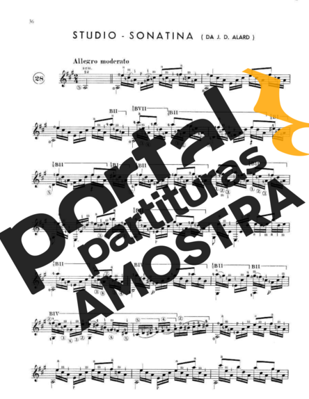Francisco Tárrega Studio Sonatina partitura para Violão
