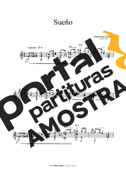Francisco Tárrega  partitura para Violão