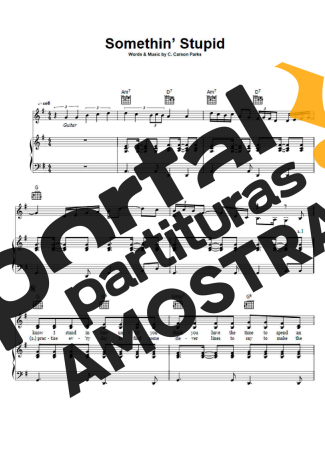 Frank Sinatra Somethin Stupid partitura para Piano