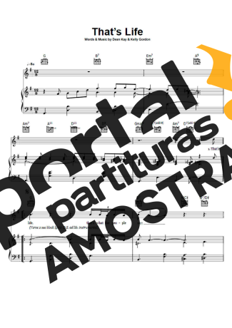 Frank Sinatra Thats Life partitura para Piano