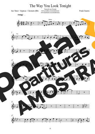 Frank Sinatra The Way You Look Tonight partitura para Clarinete (Bb)