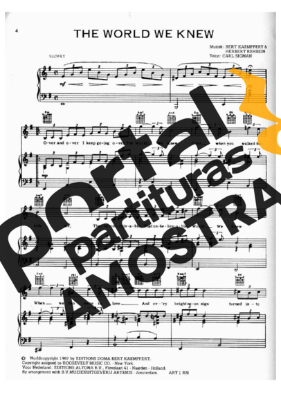 Frank Sinatra  partitura para Piano