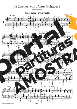 Franz Liszt 12 Lieder Von Franz Schubert Nº01 S.558 partitura para Piano