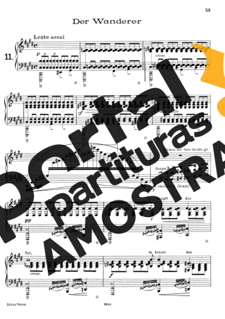 Franz Liszt 12 Lieder Von Franz Schubert Nº11 S.558 partitura para Piano