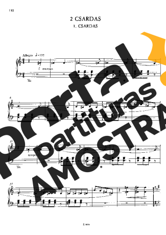 Franz Liszt 2 Csárdás S.225 partitura para Piano