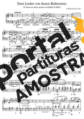Franz Liszt 2 Lieder Von Anton Rubinstein S.554 partitura para Piano