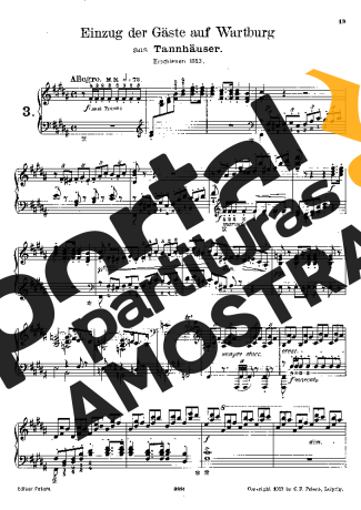 Franz Liszt 2 Stücke Aus Tannhäuser Und Lohengrin S.445 partitura para Piano