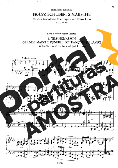 Franz Liszt 3 Märsche Von Franz Schubert S.426 partitura para Piano