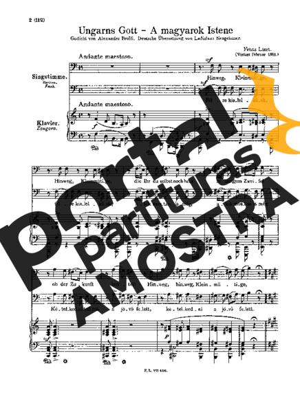 Franz Liszt A Magyarok Istene S.339 partitura para Piano