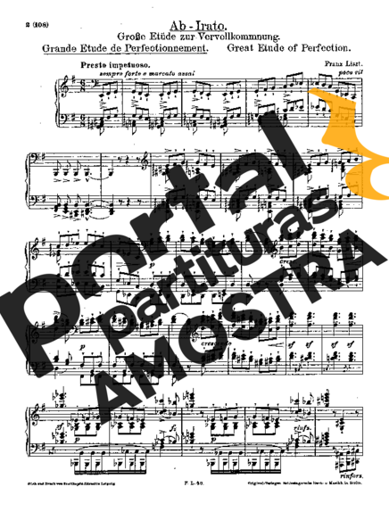 Franz Liszt Ab Irato S.143 partitura para Piano