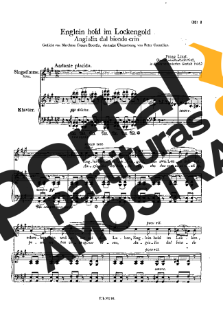 Franz Liszt Angiolin Dal Biondo Crin S.269 partitura para Piano