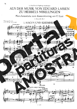 Franz Liszt Aus Der Musik Von Eduard Lassen S.496 1 partitura para Piano
