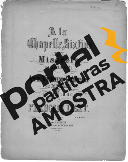 Franz Liszt À La Chapelle Sixtine S.461 partitura para Piano