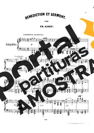 Franz Liszt Bénédiction Et Serment S.396 partitura para Piano