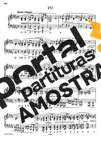 Franz Liszt Consolations S.172 IV partitura para Piano