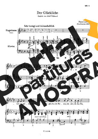 Franz Liszt Der Glückliche S.334 partitura para Piano