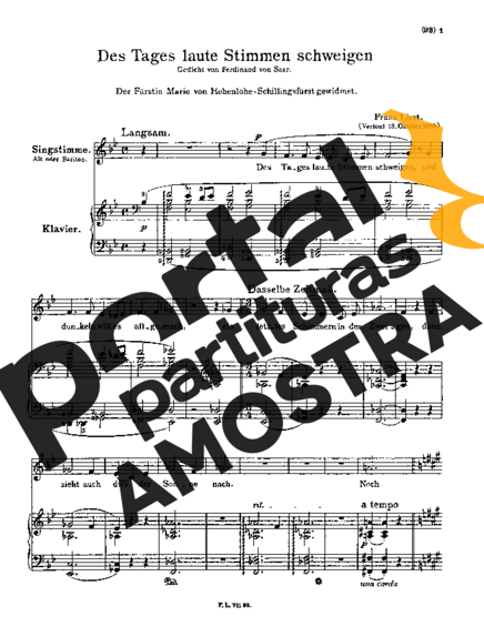 Franz Liszt Des Tages Laute Stimmen Schweigen S.337 partitura para Piano