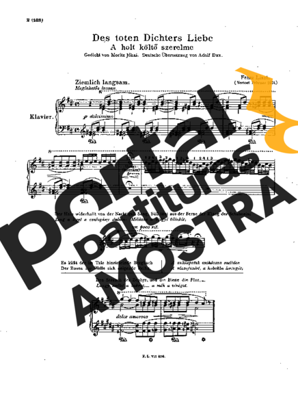 Franz Liszt Des Toten Dichters Liebe S.349 partitura para Piano