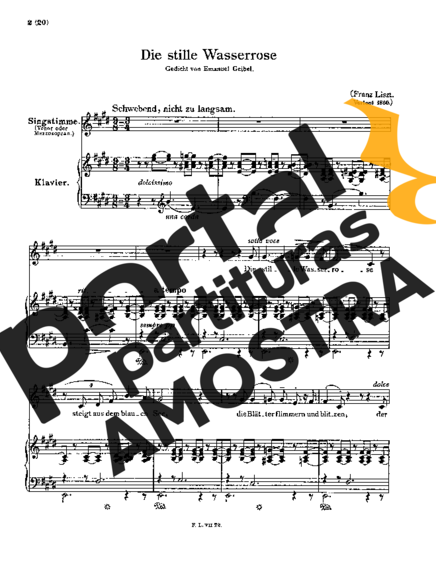 Franz Liszt Die Stille Wasserrose S.321 partitura para Piano