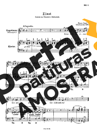 Franz Liszt Einst S.332 partitura para Piano