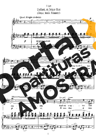 Franz Liszt Enfant Si J´étais Roi S.283 partitura para Piano