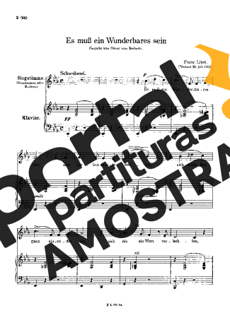 Franz Liszt Es Muss Ein Wunderbares Sein S.314 partitura para Piano