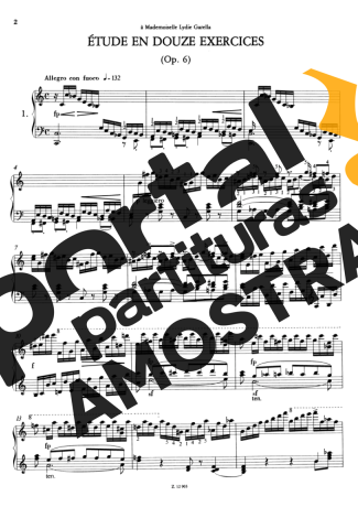 Franz Liszt Étude En Douze Exercices S.136 Nº01 partitura para Piano