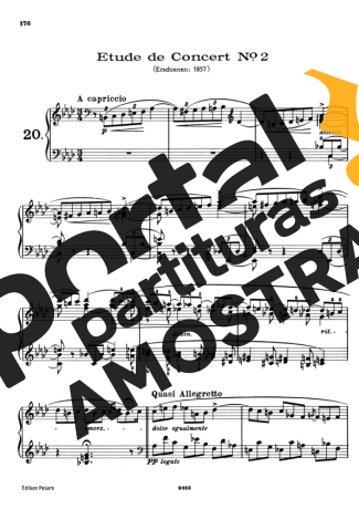 Franz Liszt Études De Concert Nº02 S.144 partitura para Piano